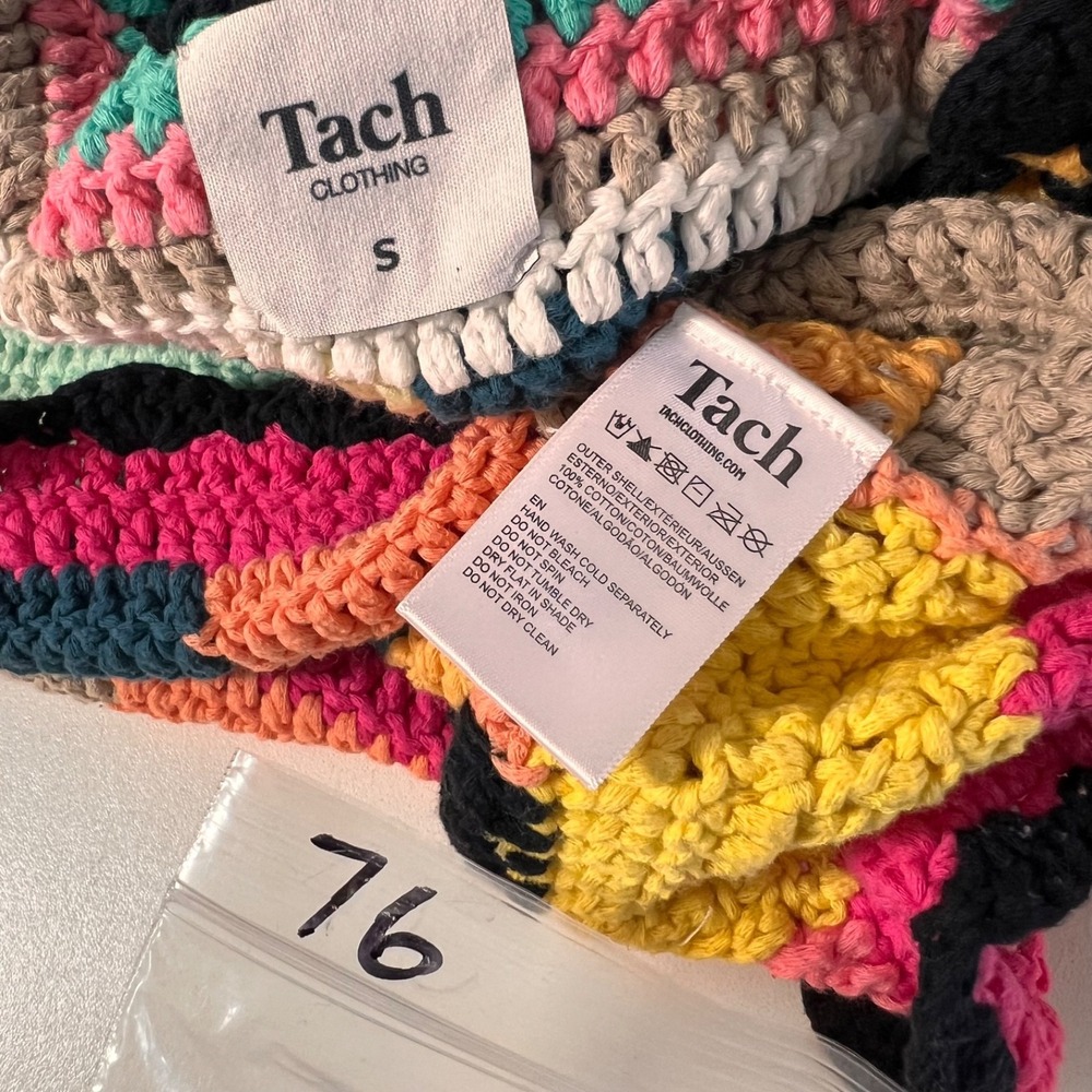 Tach Clothing Boho Crochet Patchwork Mini Dress Small Multicolor Indie Festival - Picture 6 of 6